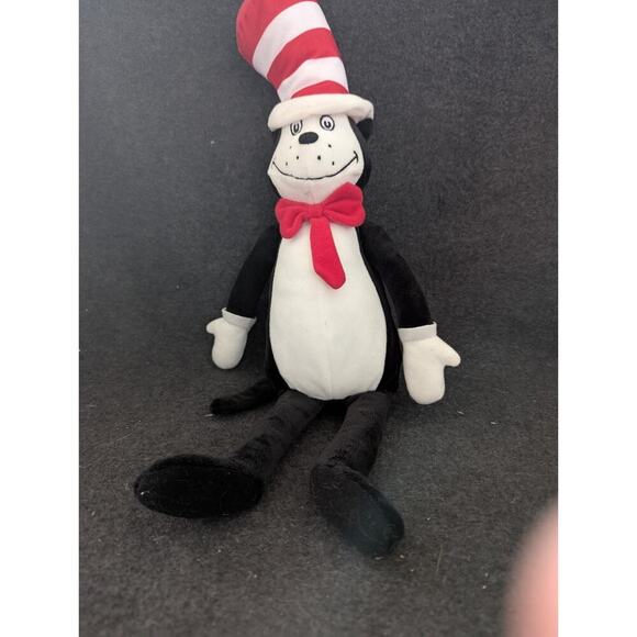 Cat In the Hat Dr Seus Stuffed Animal BLACK RED Soft Touch 20" PLUSH Kohl's - Picture 1 of 7